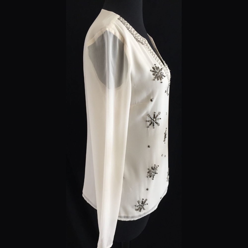 ✨sold✨ marciano • marakesh ivory star beaded tunic - Picture 5 of 6
